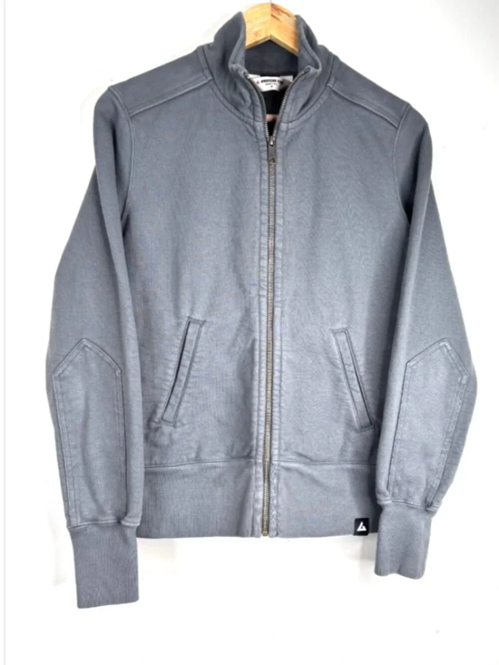 American Giant Womens Moto Full Zip Track Jacket Medium M Iron Grey Heavyweight